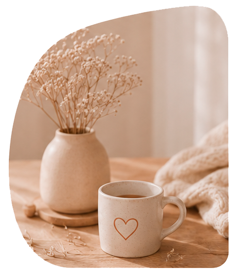 Taza y flores Noctua Care